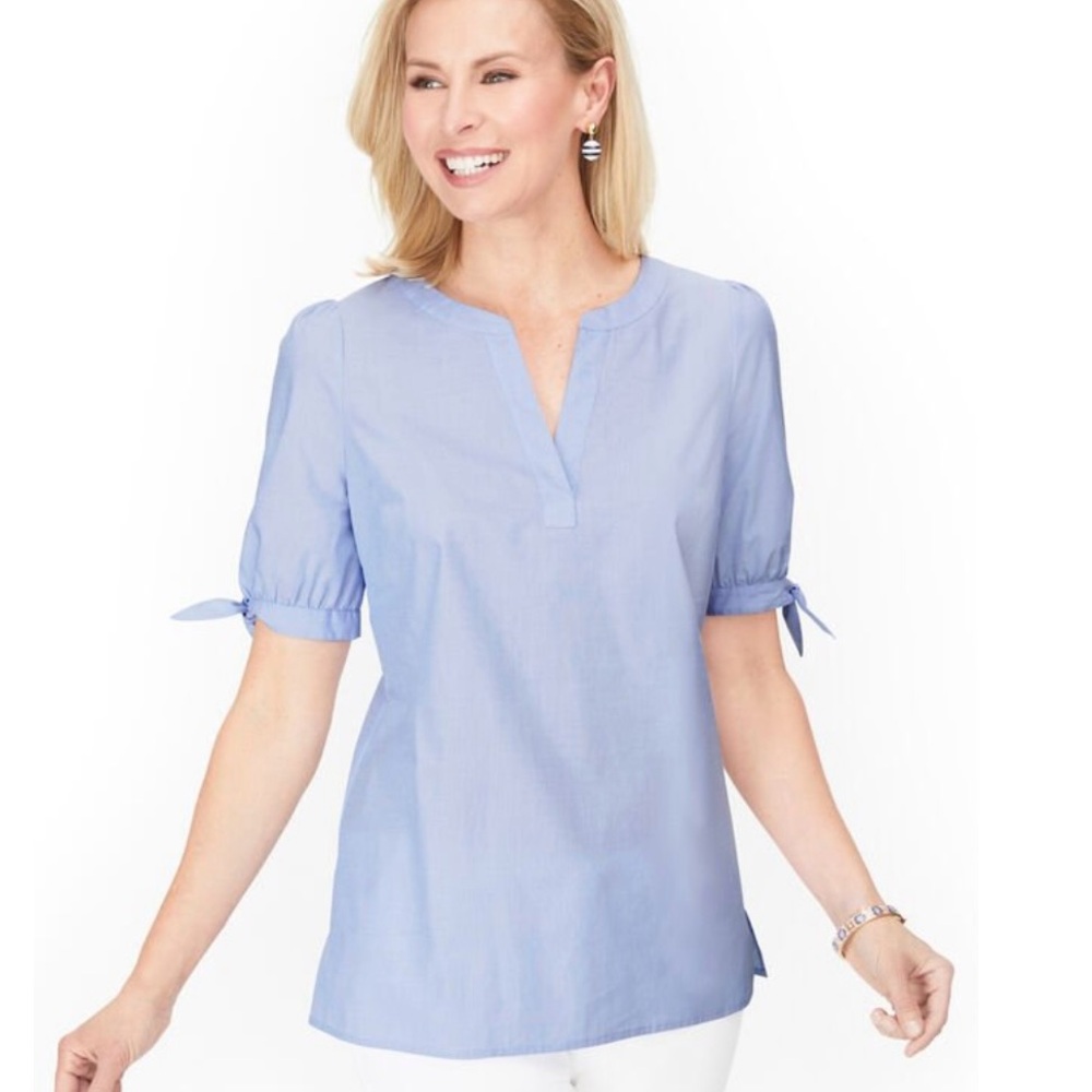 TALBOTS Tie Sleeve Top